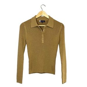 STUDIO LONDON | Womens Pull Over Button Up Knit Ribbed Sweater Preppy Casual​